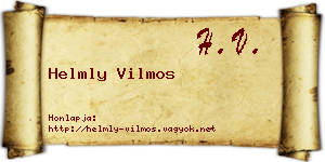 Helmly Vilmos névjegykártya